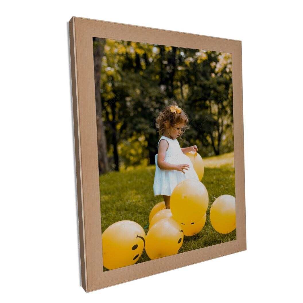 Natural 41x31 Wood Picture Frame Acrylic Glass - Oversize Light Wooden Frame