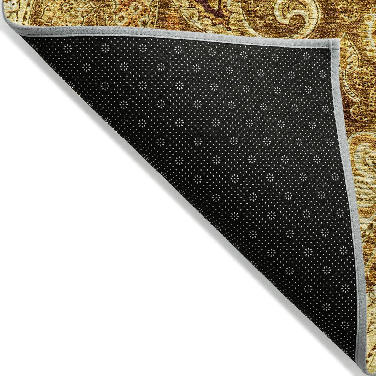 Edge Collections - 9' x 12' - Brown - Floral Medallion Washable Area Rug for Indoor and Outdoor Use - 1 Piece