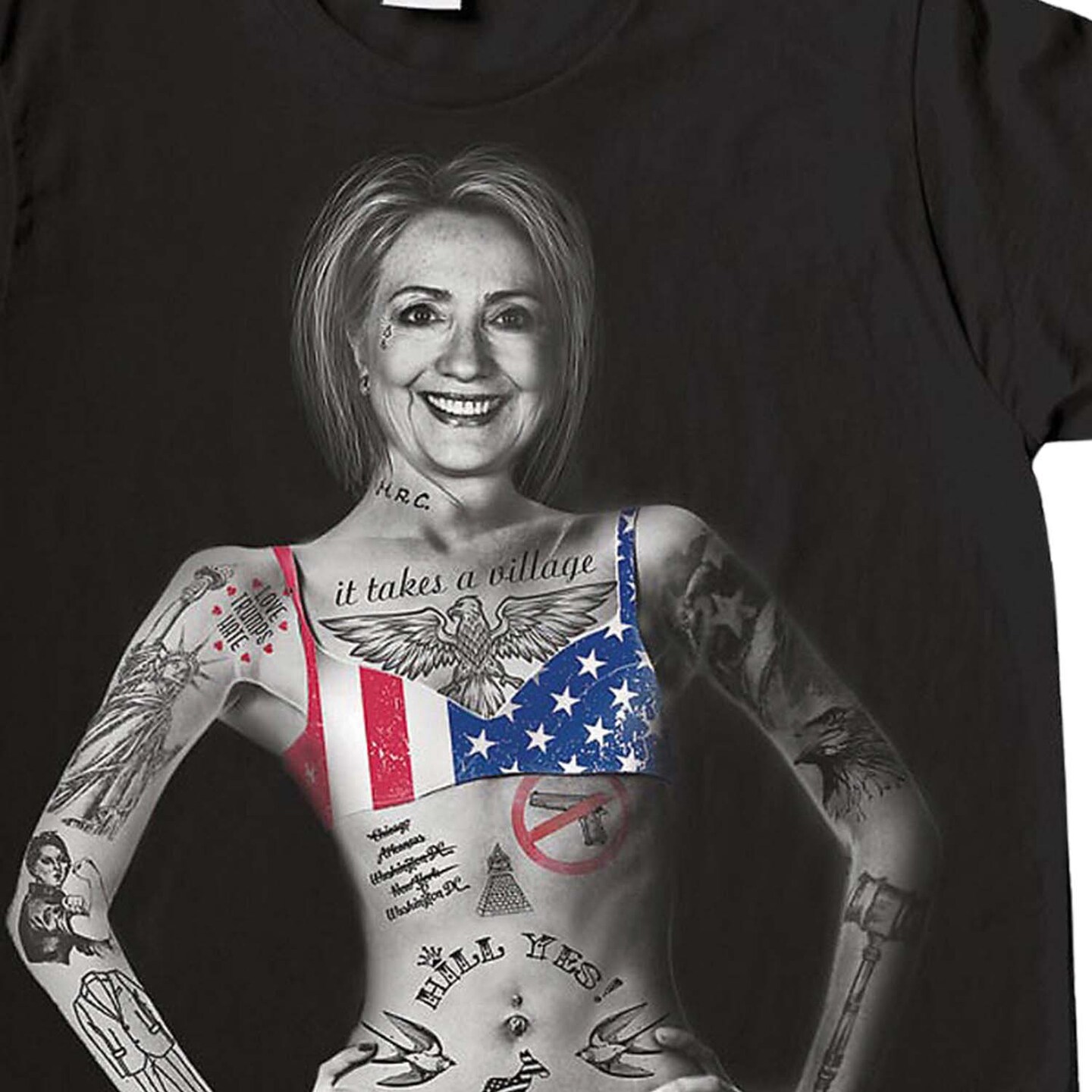 Hill Yes T Shirt Adult Large Hillary Clinton Election Tee