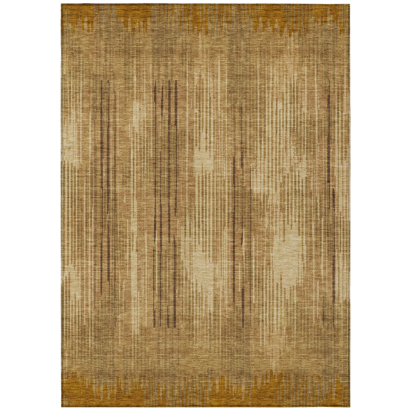 Edge Collections - 10' x 14' - Brown - Durable Washable Striped Area Rug for Indoor and Outdoor Use - 1 Piece