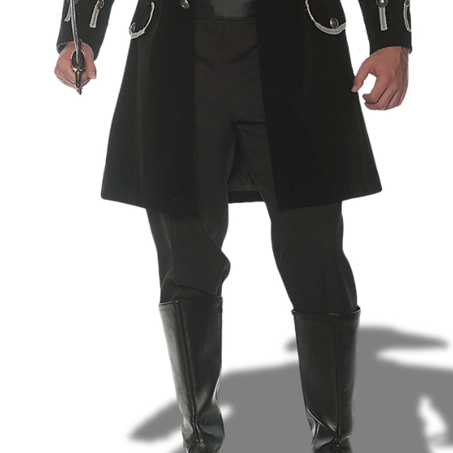 Frock Coat Adult Black STD Costume Fully Lined Velvet Jacket for Halloween