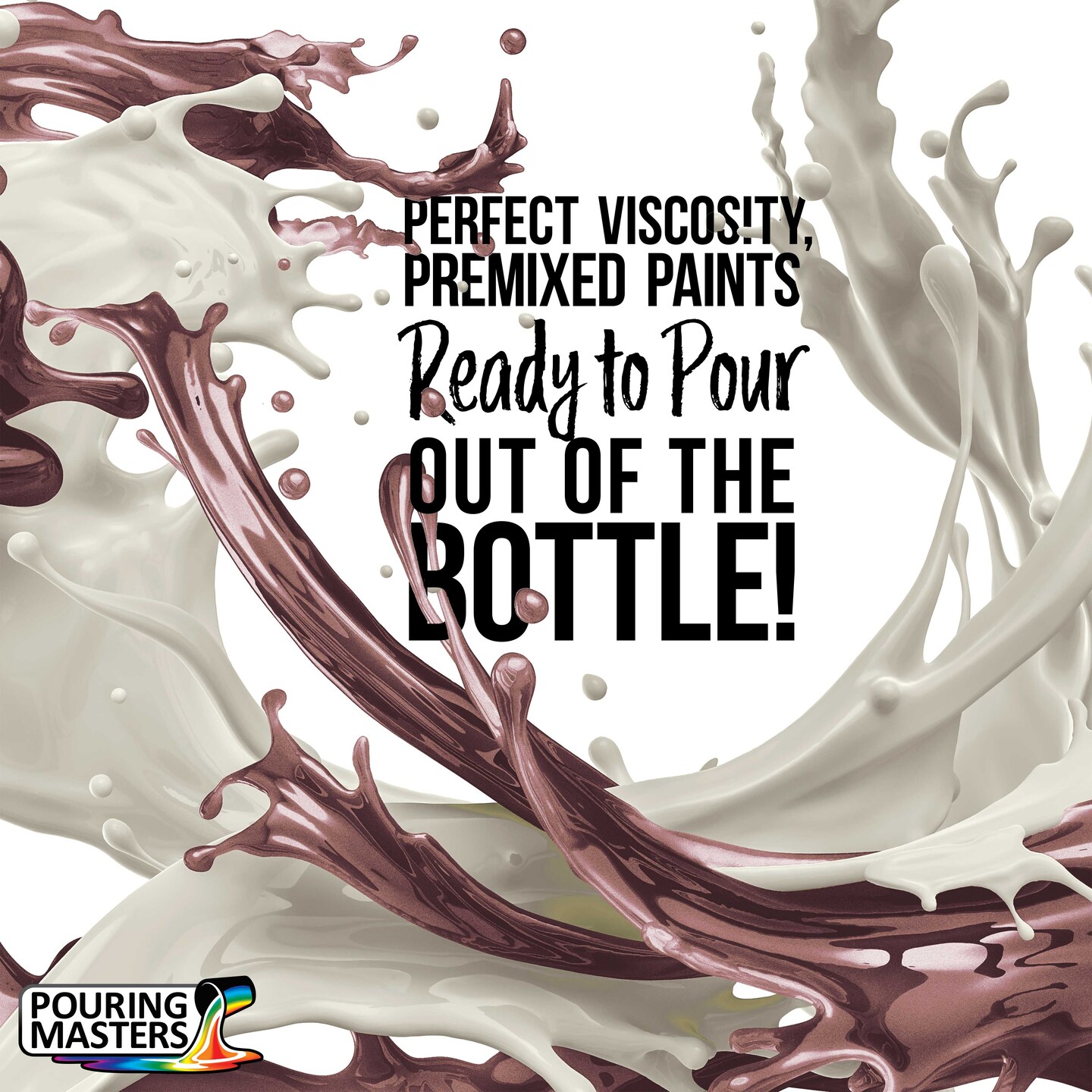 Pouring Masters Rose Gold Metallic Pearl Ready to Pour Acrylic Pouring Paint - Premium 8-Ounce Pre-Mixed Fluid Acrylic Paint - Fluid Art Supplies for Canvas, Wood, Paper, Tile &#x26; Rocks