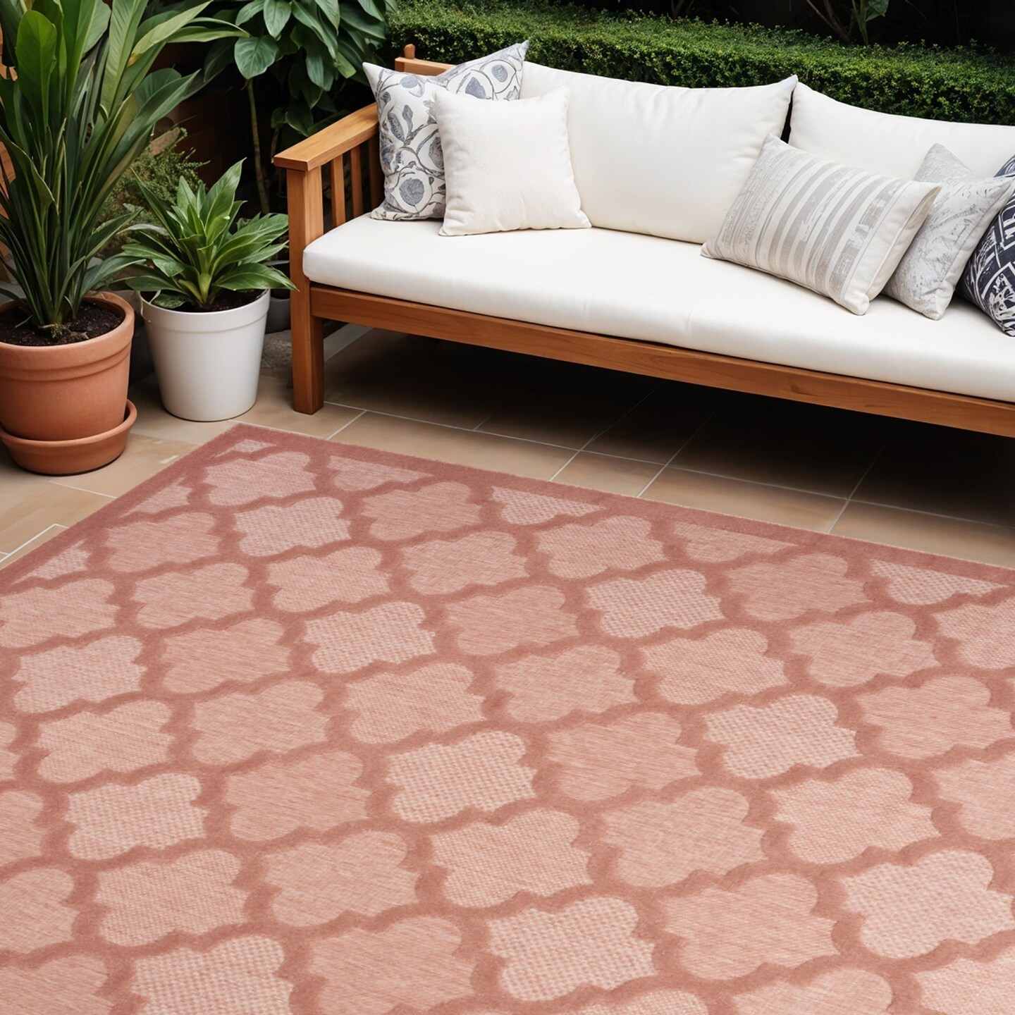 Edge Collections - 8' x 10' - Orange - Geometric Area Rug for Stylish Home Decor - 1 Piece