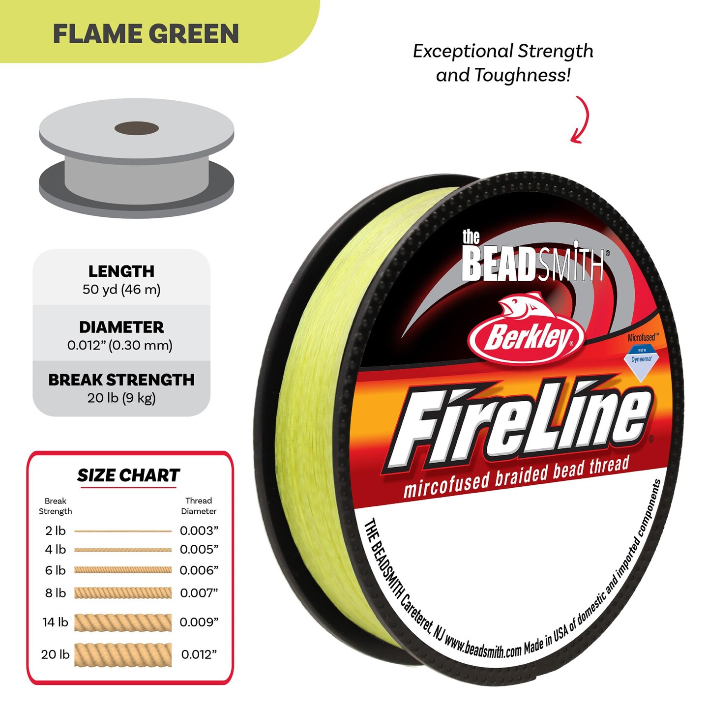 The Beadsmith Fireline by Berkley &#x2013; Micro-Fused Braided Thread