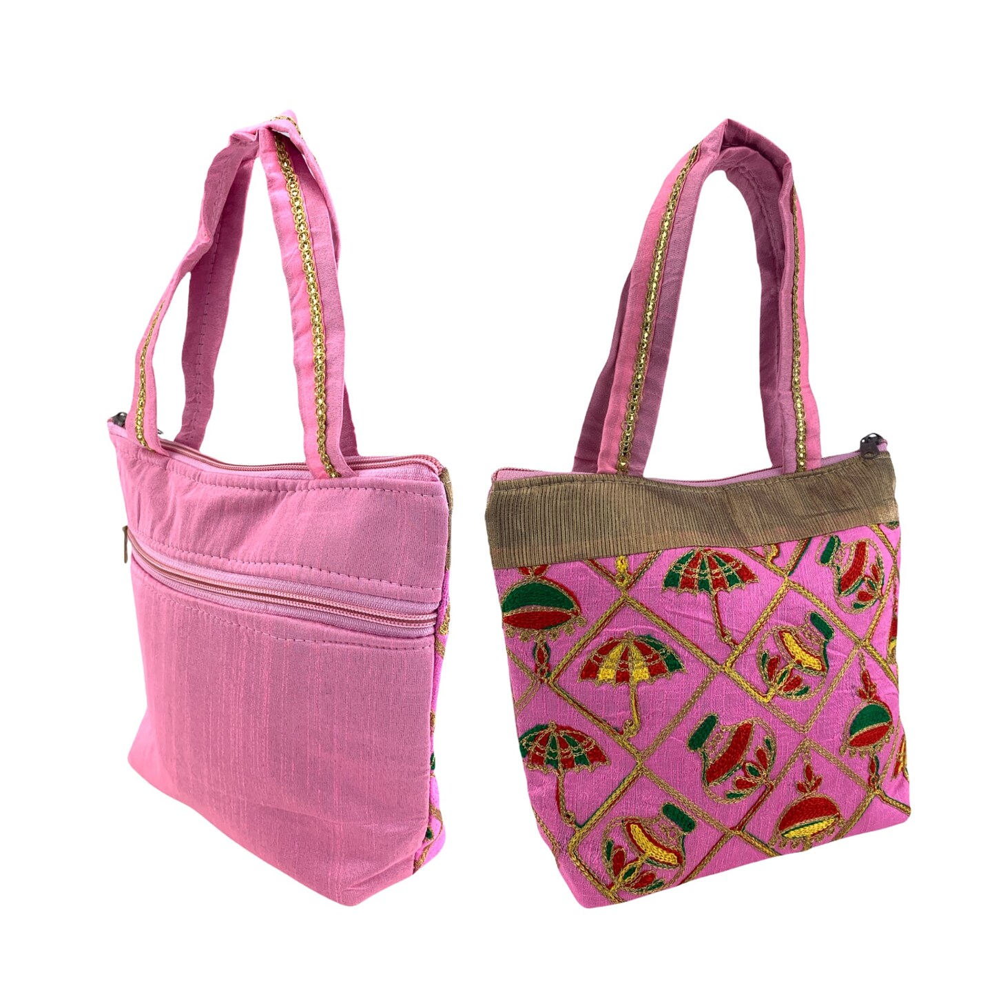 Indian Tote Bag Ethnic Bag with Gota Patti Embroidered Purse Wedding Favor Eid Gift Handbag for Women Gift for Her