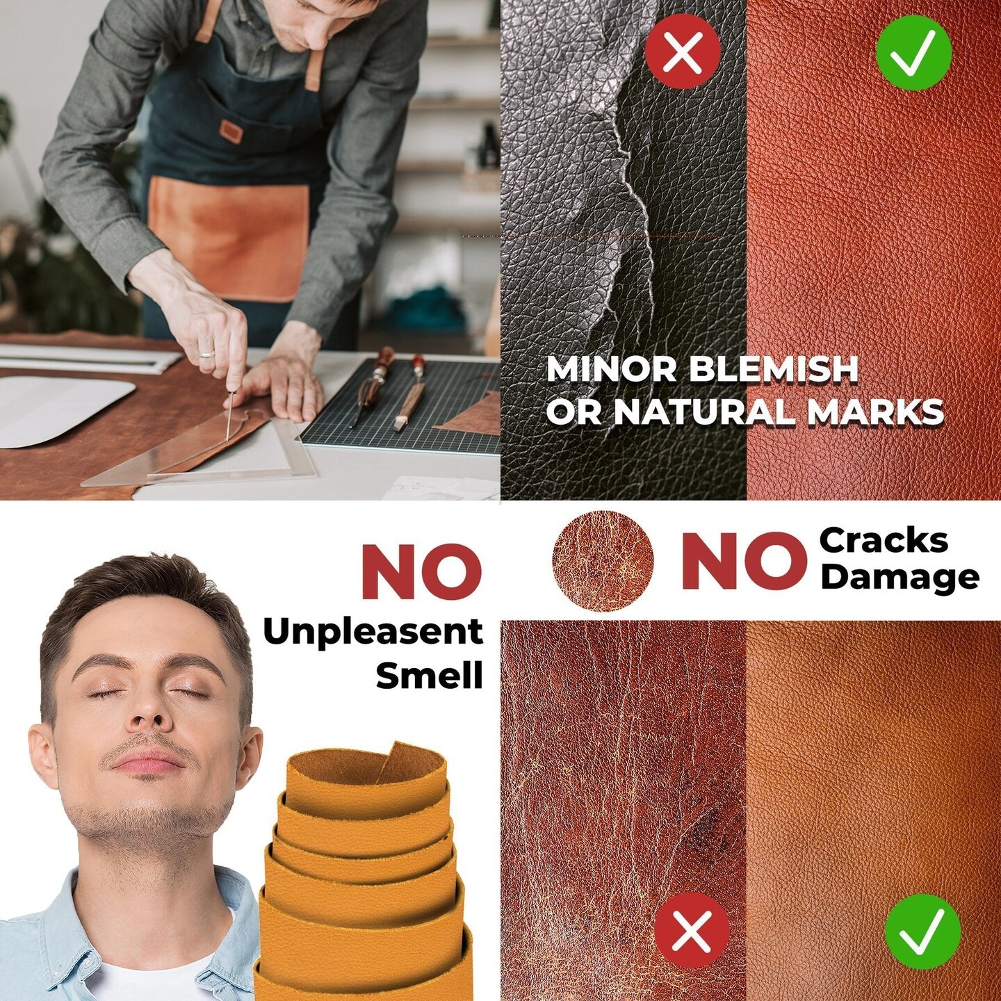 ELW Genuine American Leather Bison 8-9 oz (3.2-3.4mm) Pre-Cut - 4 to 23 SQ FT -Full Grain Leather&#xA0;Bison Hide DIY Craft Projects, Bag, Chap, Motorcycle, Clothing, Jewelry, Moccasins