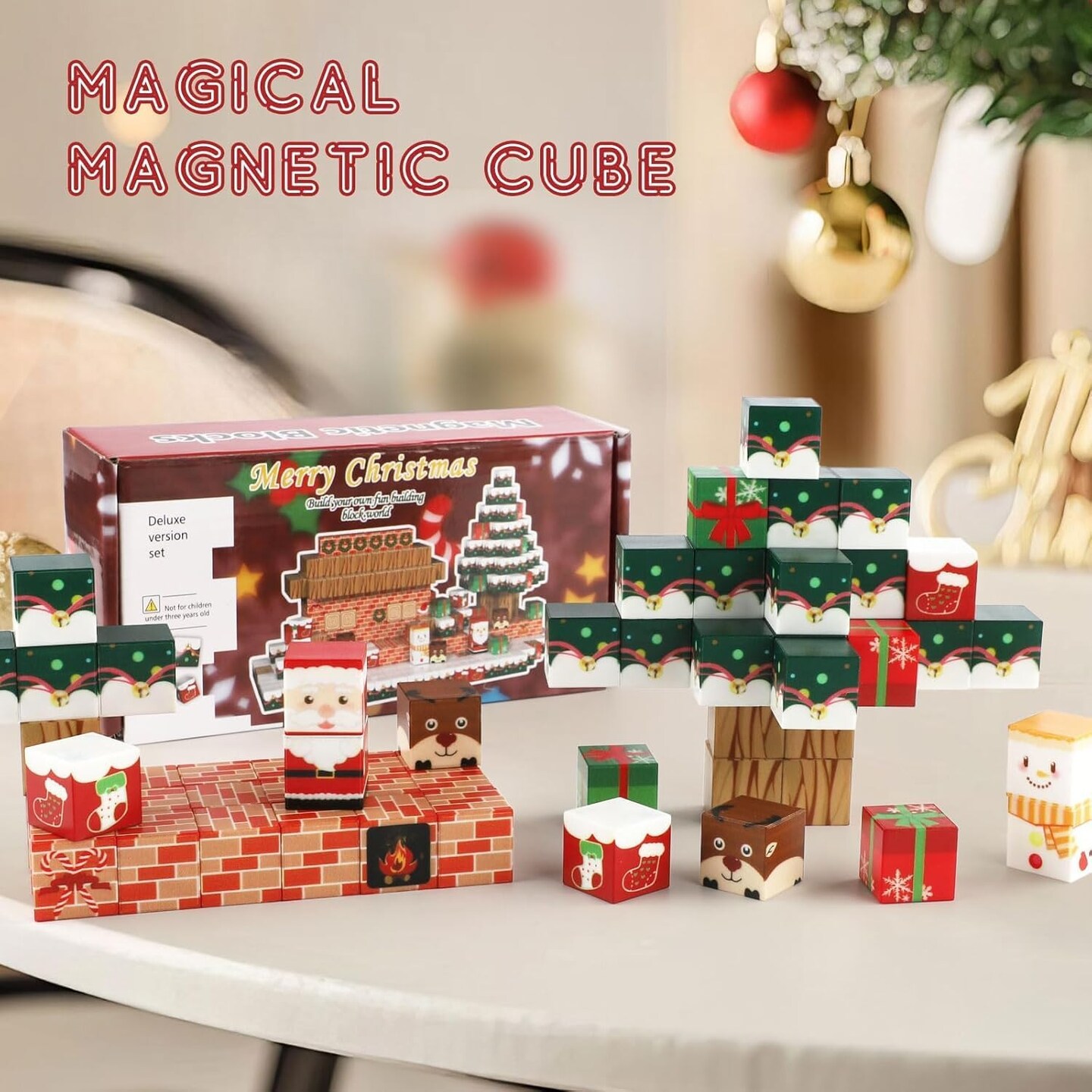 Magnetic Blocks - Build Mine Magnet World Magic Portal Set, Magnetic Tiles Building Blocks Toddler Toys STEM Toys for 3+ Year Old Boys &#x26; Girls, Christmas Packaging