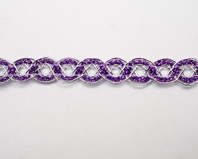 1/2&#x22; x 30 Yards Purple/Silver Braided Trim Pack of 5