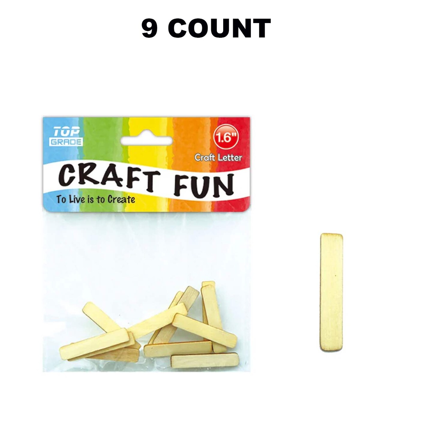 Wooden Craft Letter I 1.6 Inch 12Ct