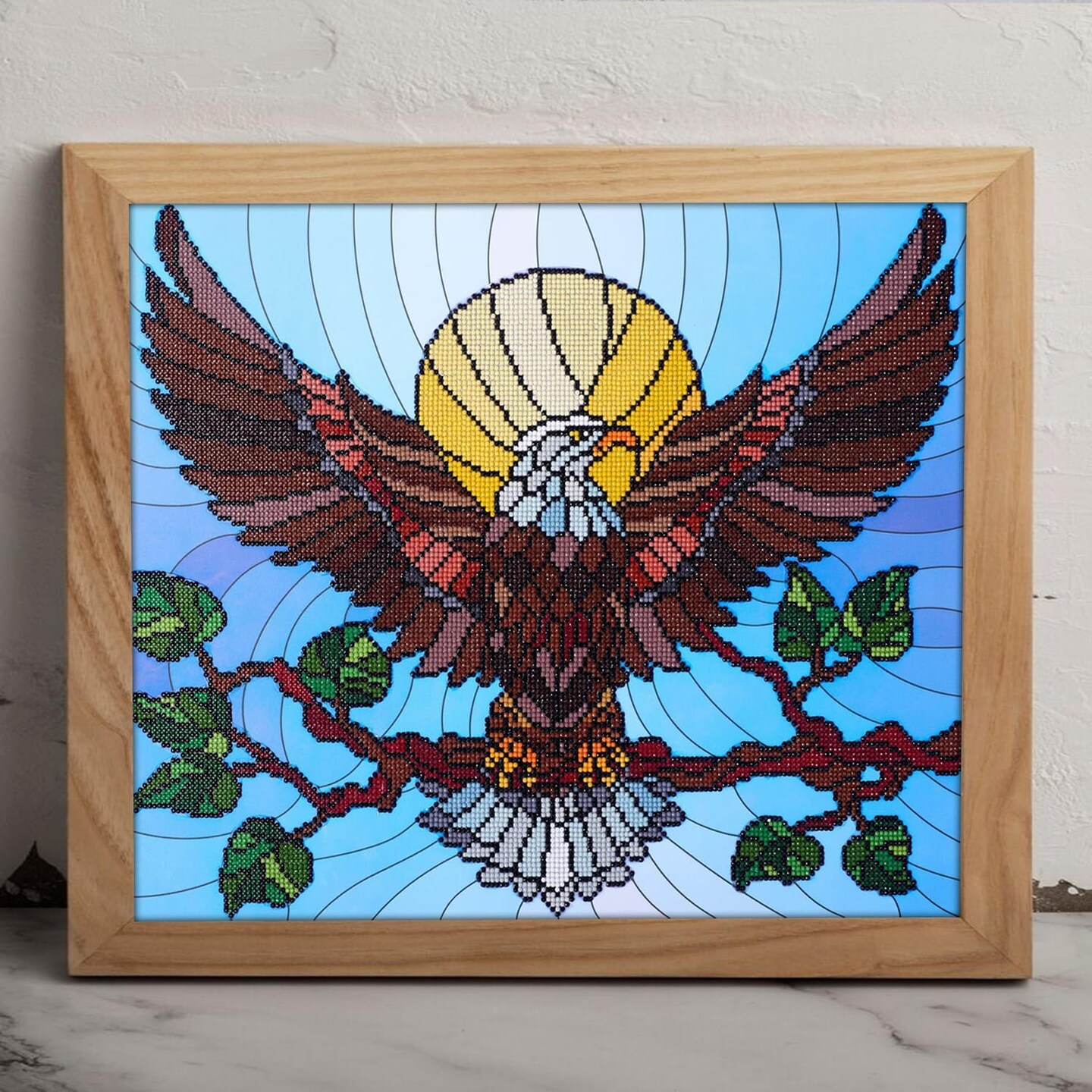 Diamond Painting Kits for Adults 16&#x22;X20&#x22; Advanced Stain Glass Eagle, Full Drill, Art Kits, Dimond Art, for Adults, Kit