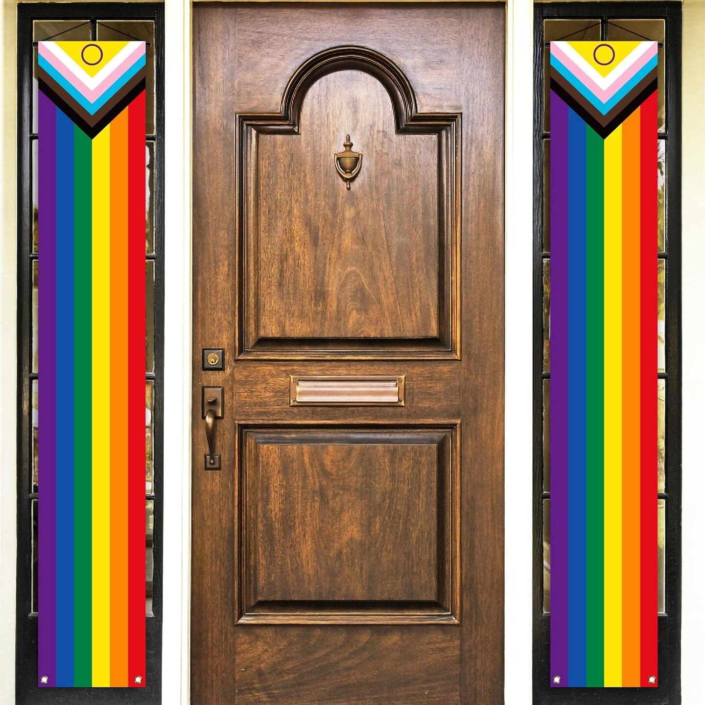Intersex Progress Pride Porch Banner June Pride Month LGBTQ+ Rainbow Party Front Door Wall Indoor Outdoor Hanging Decoration