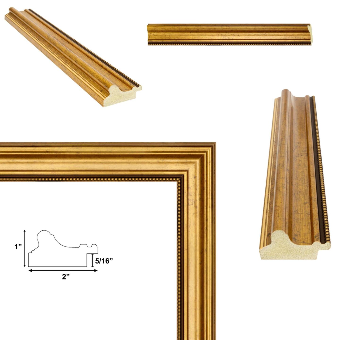 Vintage Scoop Antique Gold Bead Picture Frame 20x28 frame