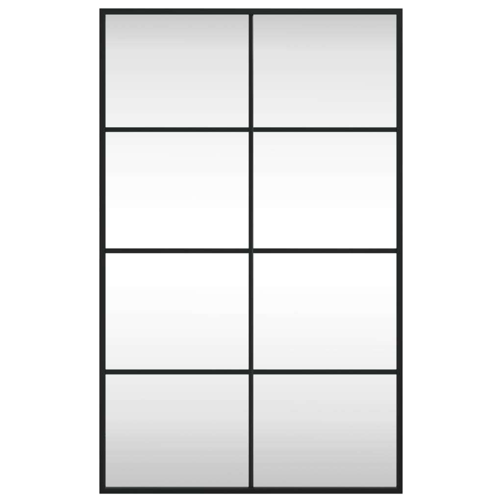 vidaXL Wall Mirror Black 19.7&#x22;x31.5&#x22; Rectangle Iron
