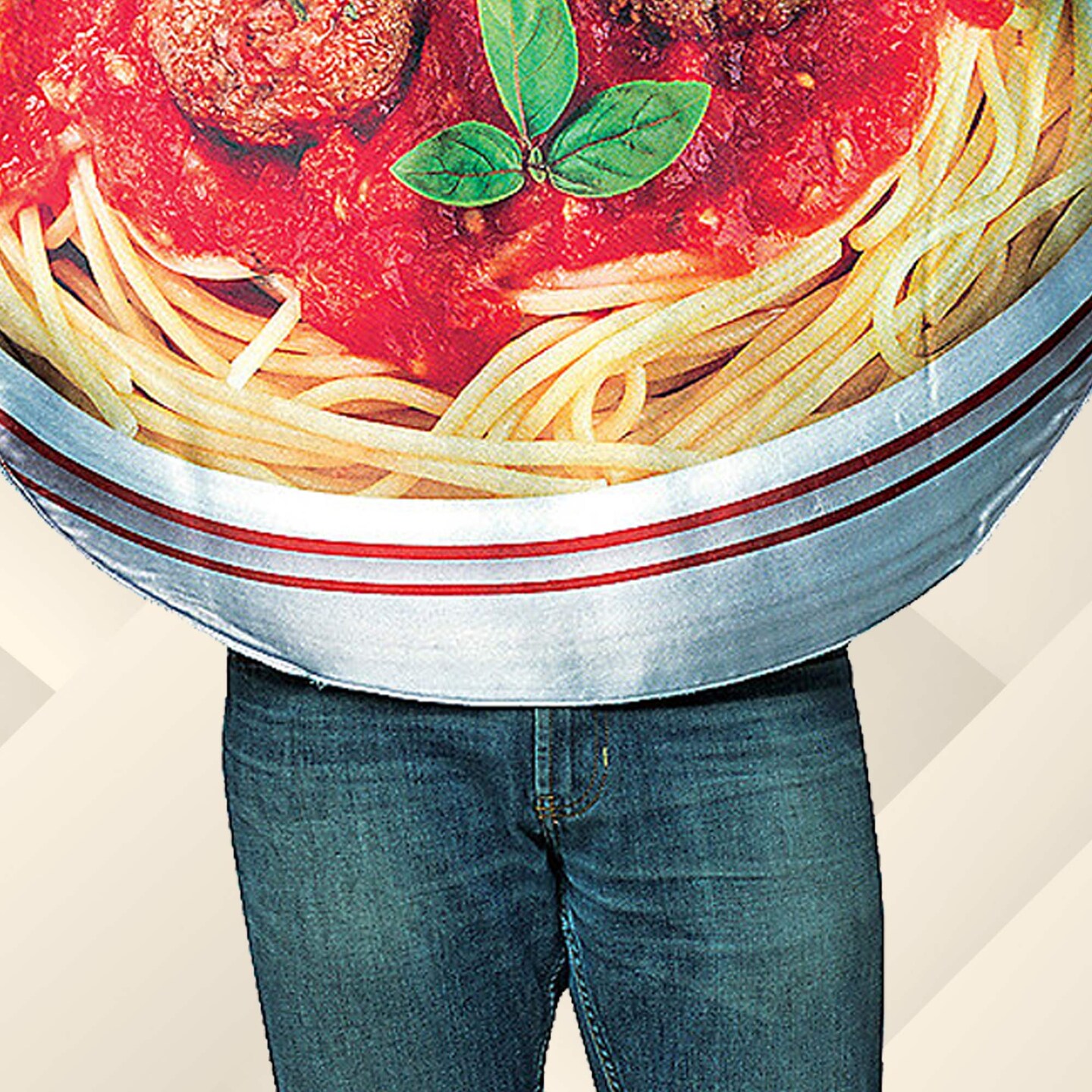 Spaghetti and Meatballs Adult Costume Halloween Food Tunic Chef Hat Funny Group Party Outfit
