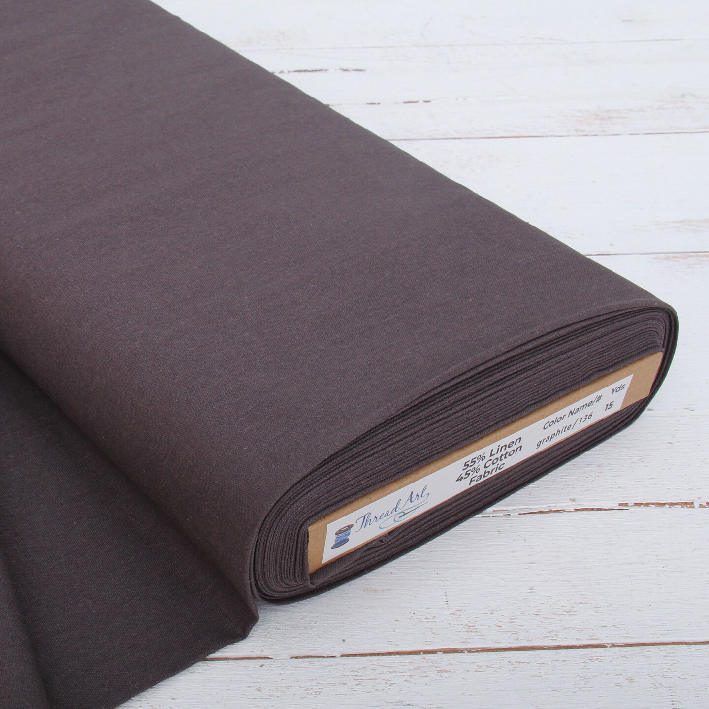 Threadart Linen Fabric By The Yard - Embroidery Fabric 55" Width- Premium Cotton Linen Fabric for Embroidery, Cross Stitch, Apparel, Linen Canvas, Home Décor