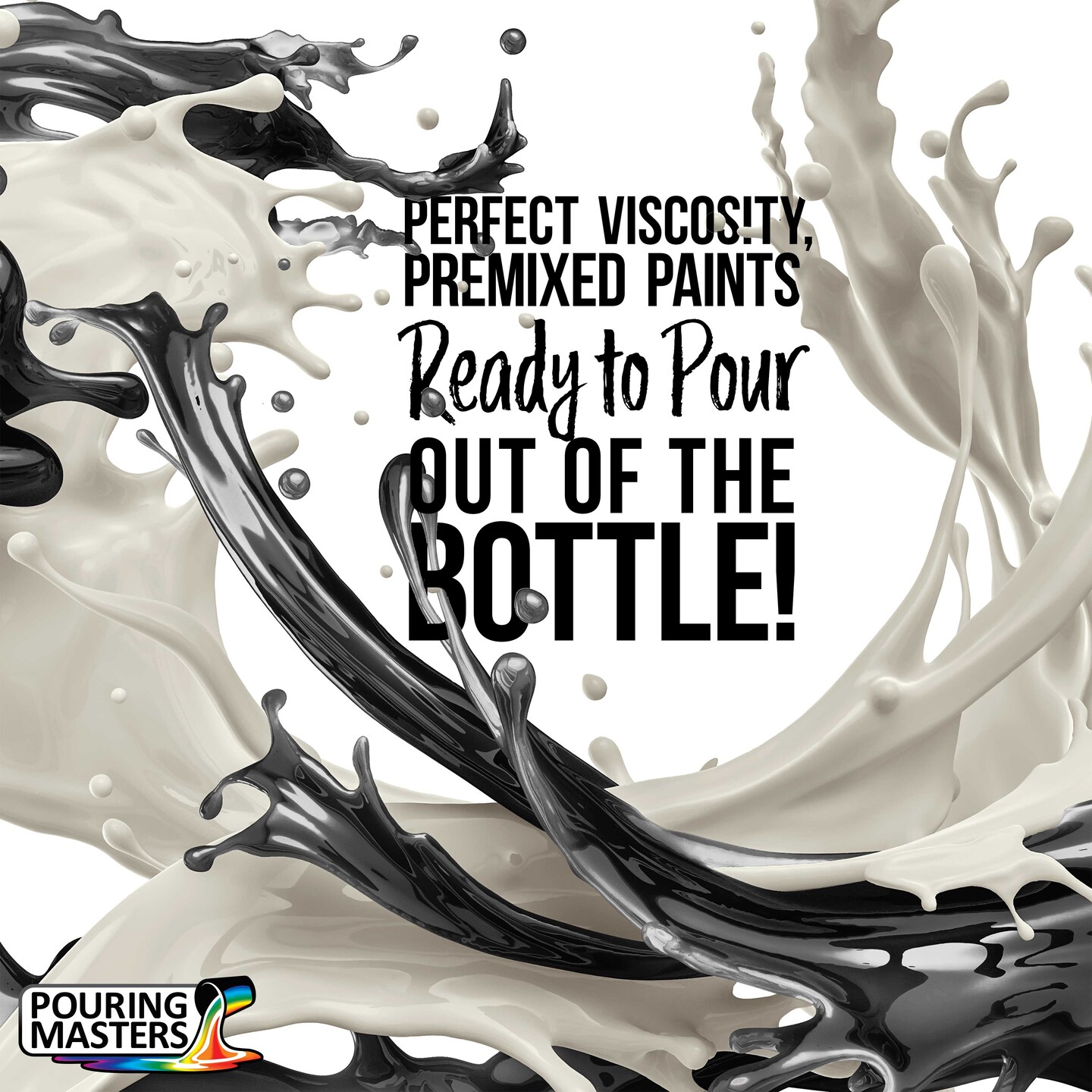 Pouring Masters Steel Gray Ready to Pour Acrylic Pouring Paint - Premium 64-Ounce Pre-Mixed Fluid Acrylic Paint - Fluid Art Supplies for Canvas, Wood, Paper, Tile & Rocks