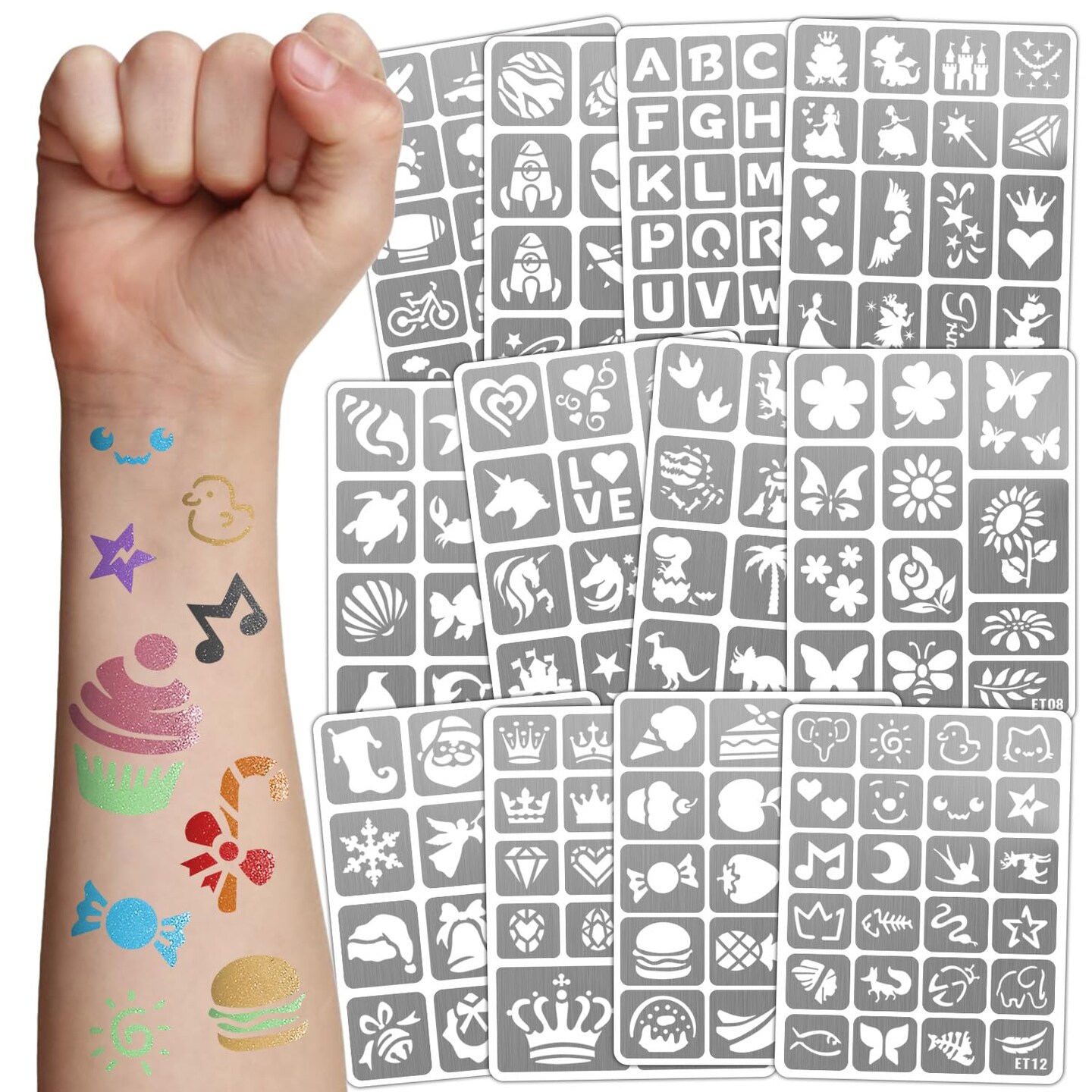 183 PCS Temporary Tattoos Stencils for Kids(Tattoos Stencils)