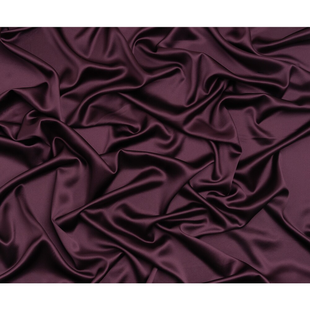 1 Yard Eggplant Silk Crepe Back Satin Elegant Soft Solid Designer Fabric 44 inch Width