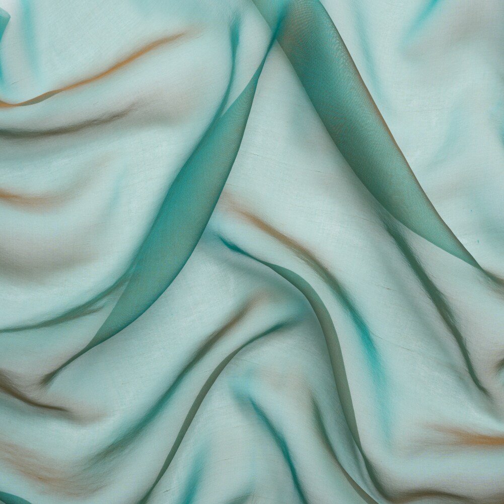 1 Yard Iridescent Silk Voile Chiffon Peacock Brown Like Fabric Perfect for Formal Events, 54 Inches Wide