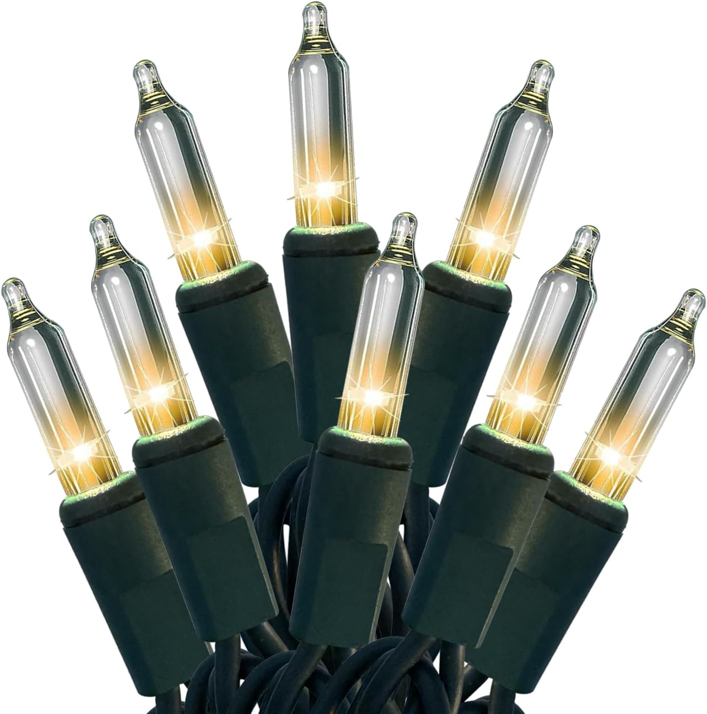 Christmas Lights 100 Count Clear Christmas Tree String Lights with Green Wire for Outdoor Indoor Christmas Decorations Wedding Decorations Valentines Day Decor,UL Certified (21feet)