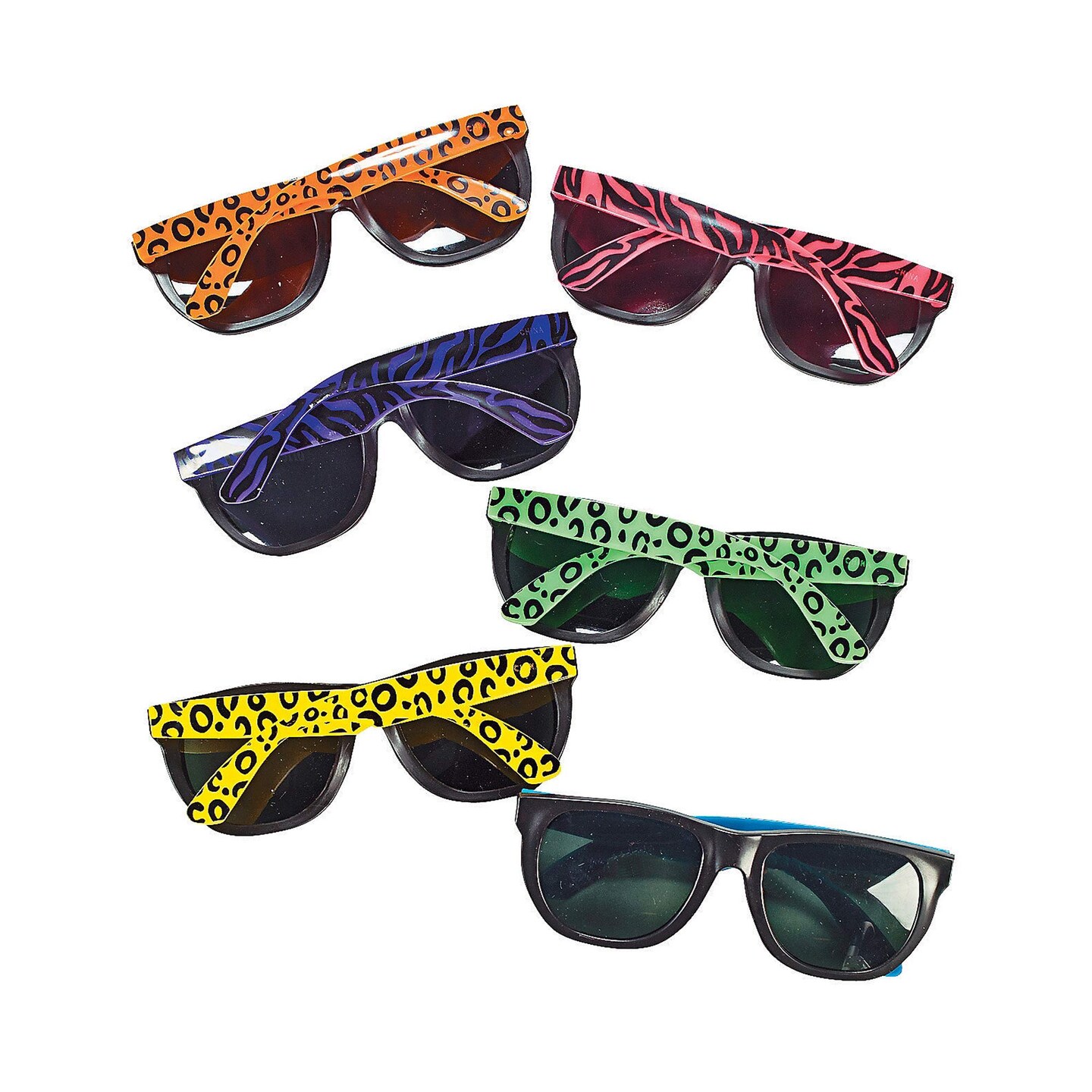 Animal Print Neon Sunglasses 12 Pieces