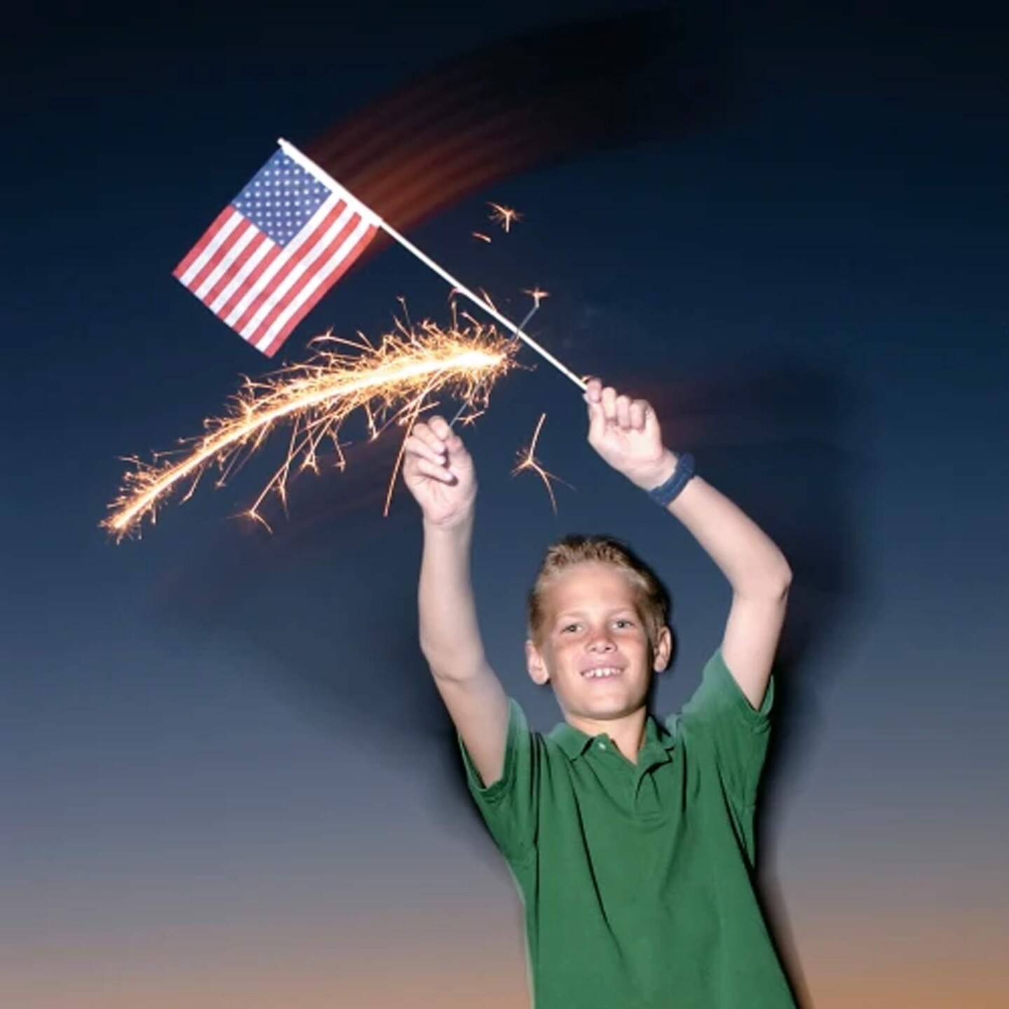 4th of July Gold Wire Sparklers 8 Inch Pack of 6 for Parties and Celebrations