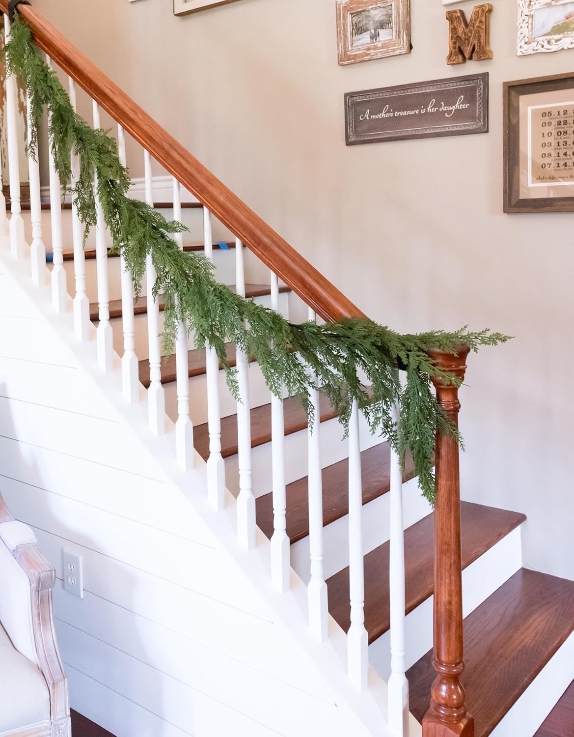 72&#x22; Faux Cedar Christmas Garland - Realistic, 6ft Cedar for Mantle &#x26; Stairs
