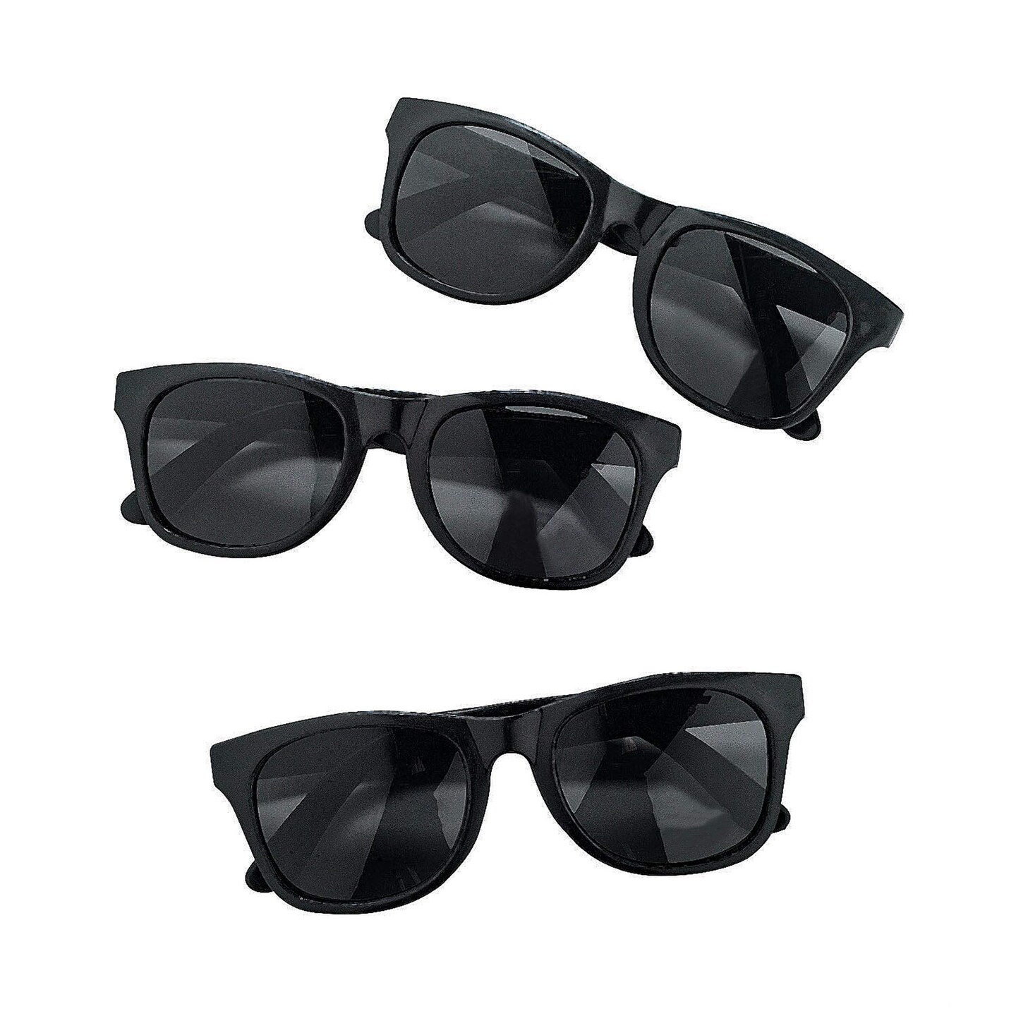 5 1/2&#x22; Adults Black Plastic Nomad Sunglasses 12 Pieces