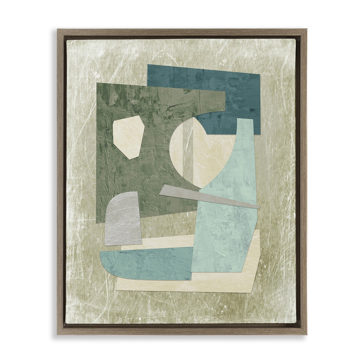 Stupell Industries Neutral Shapes Arranged Floater Framed Canvas Wall Art Design by Suzanne Nicoll