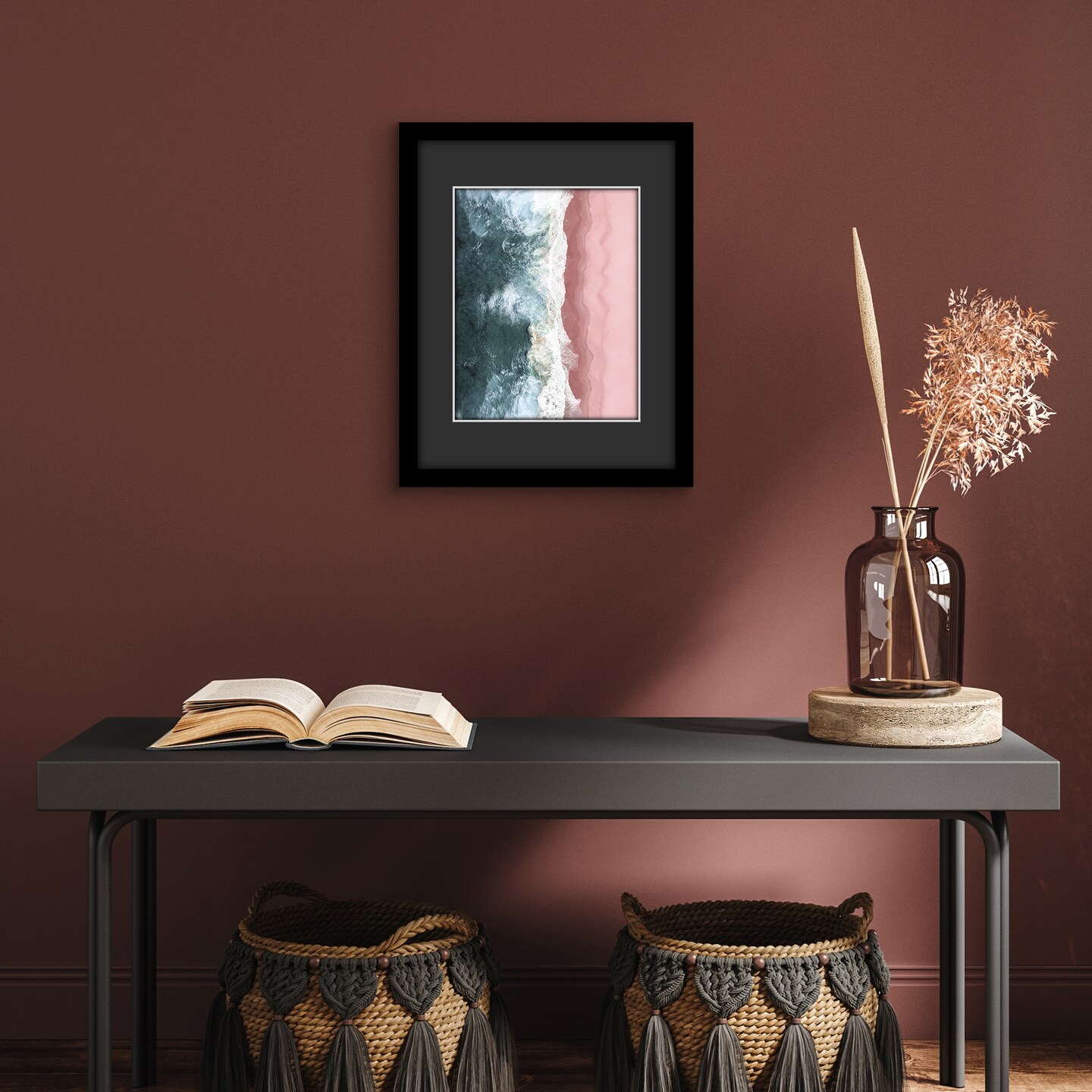 Americanflat Black Picture Frame with Shatter-Resistant Glass - Classic Molding with Black Mat and White Trim
