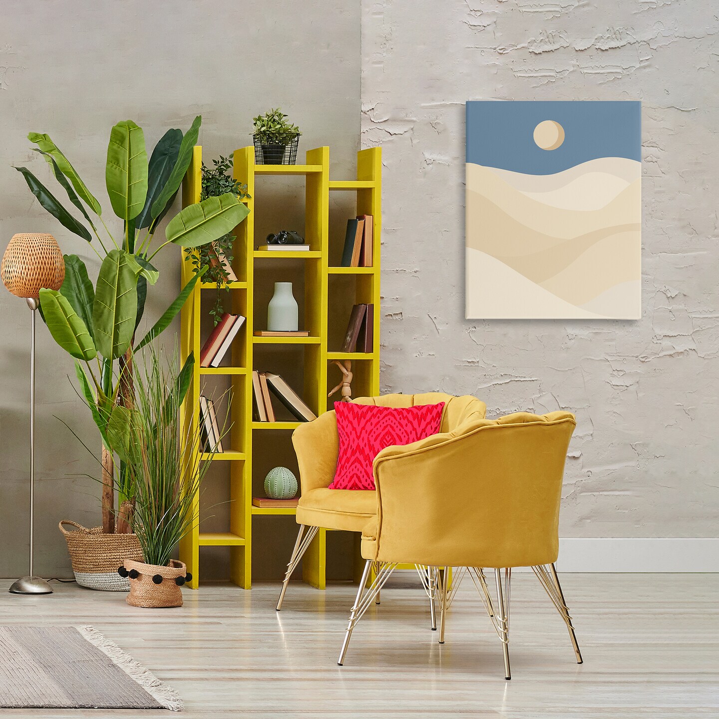 Stupell Industries Desert Dunes & Moon Canvas Wall Art Design by Daphne Polselli