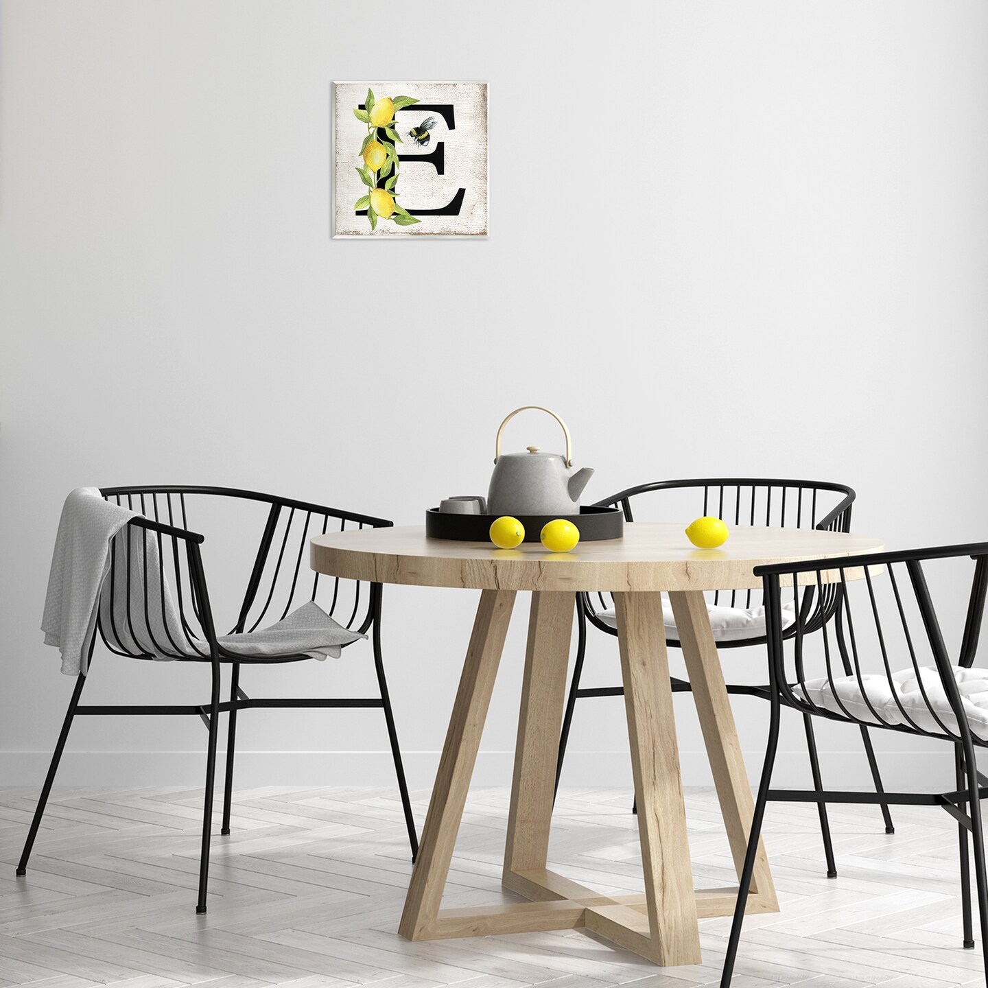 Stupell Industries Lemon & Bee E Letter Wall Plaque Art Design by Creatif Belle