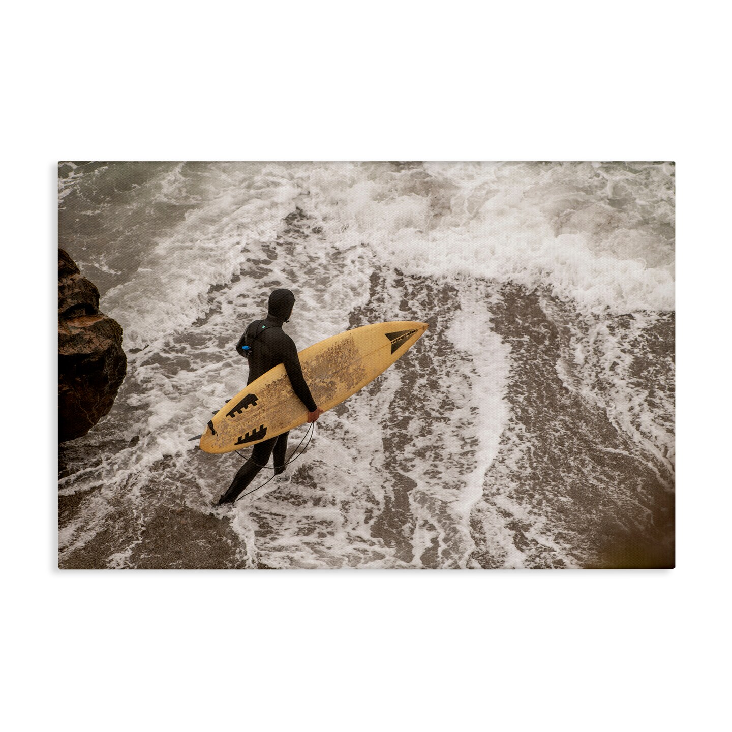 Stupell Industries Surfer Strolling Shore Canvas Wall Art Design by Crystal Lynn Collins