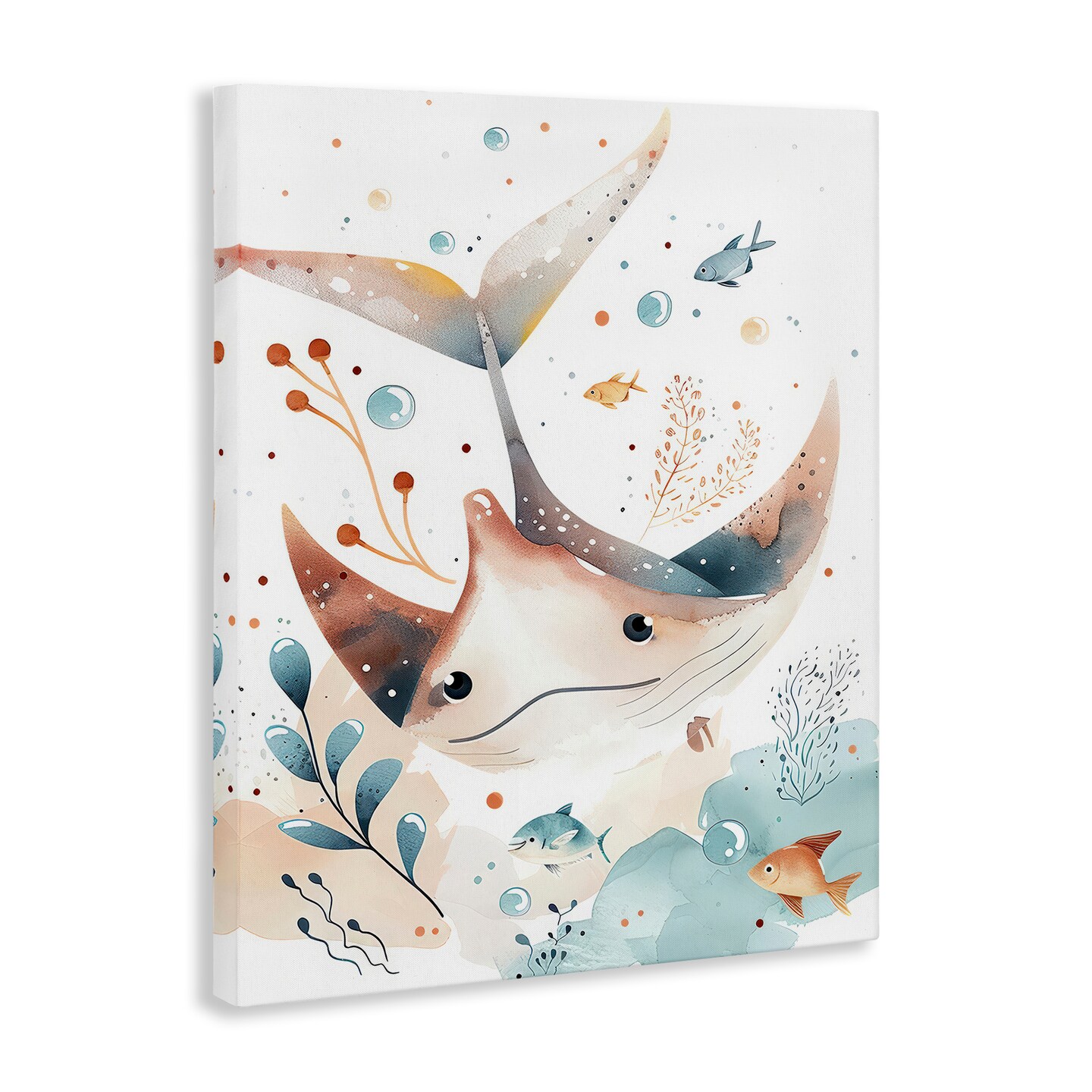 Stupell Industries Smiling Manta Ray Canvas Wall Art Design by Franklyn Gregory