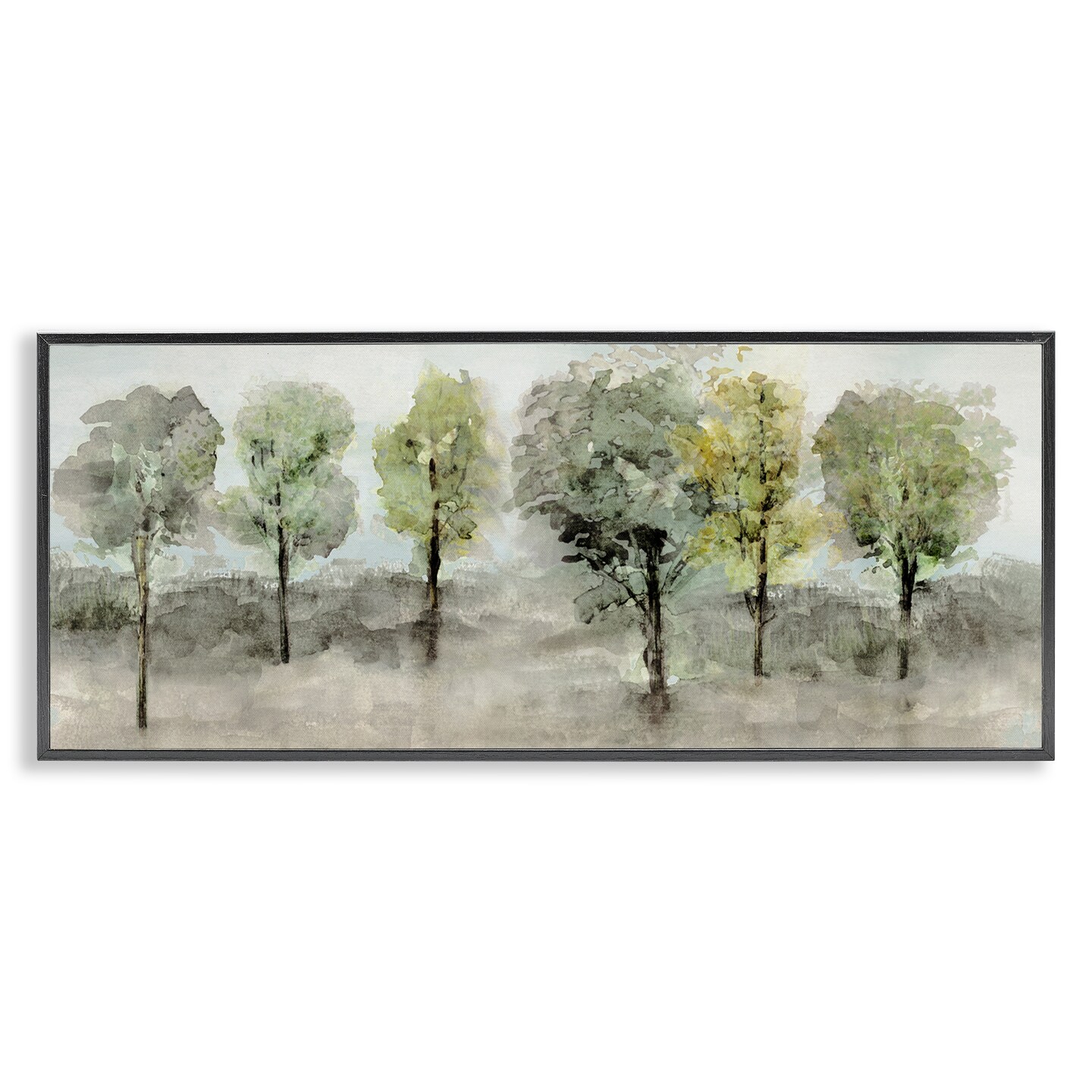Stupell Industries Splashed Watercolor Trees Framed Giclee Wall Art Design by Val Rhodes