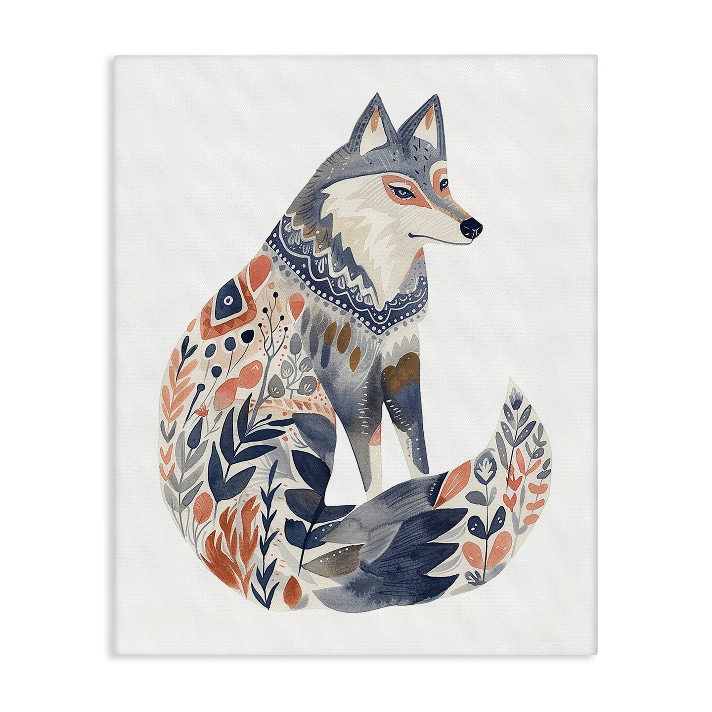 Stupell Industries Scandinavian Style Wolf Canvas Wall Art Design by LSR Design Studio