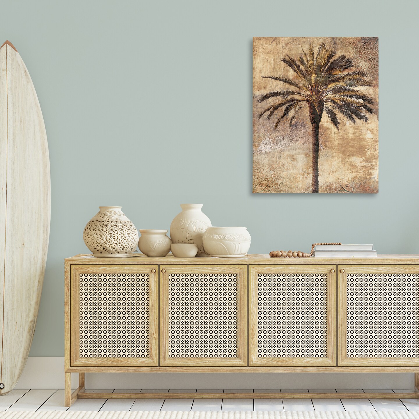 Stupell Industries Distressed Palm Tree Canvas Wall Art Design by Dan Sproul