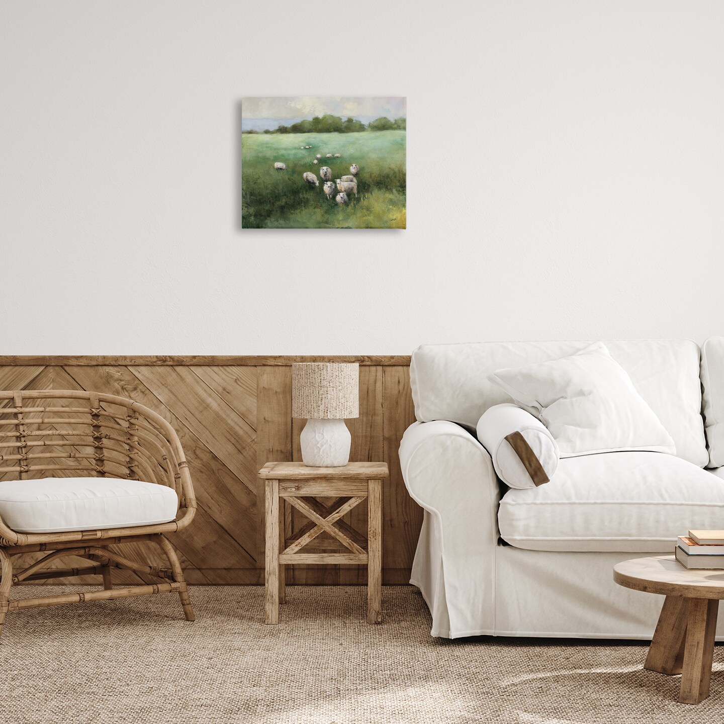 Stupell Industries Field Day Sheep Canvas Wall Art Design by Julia Purinton