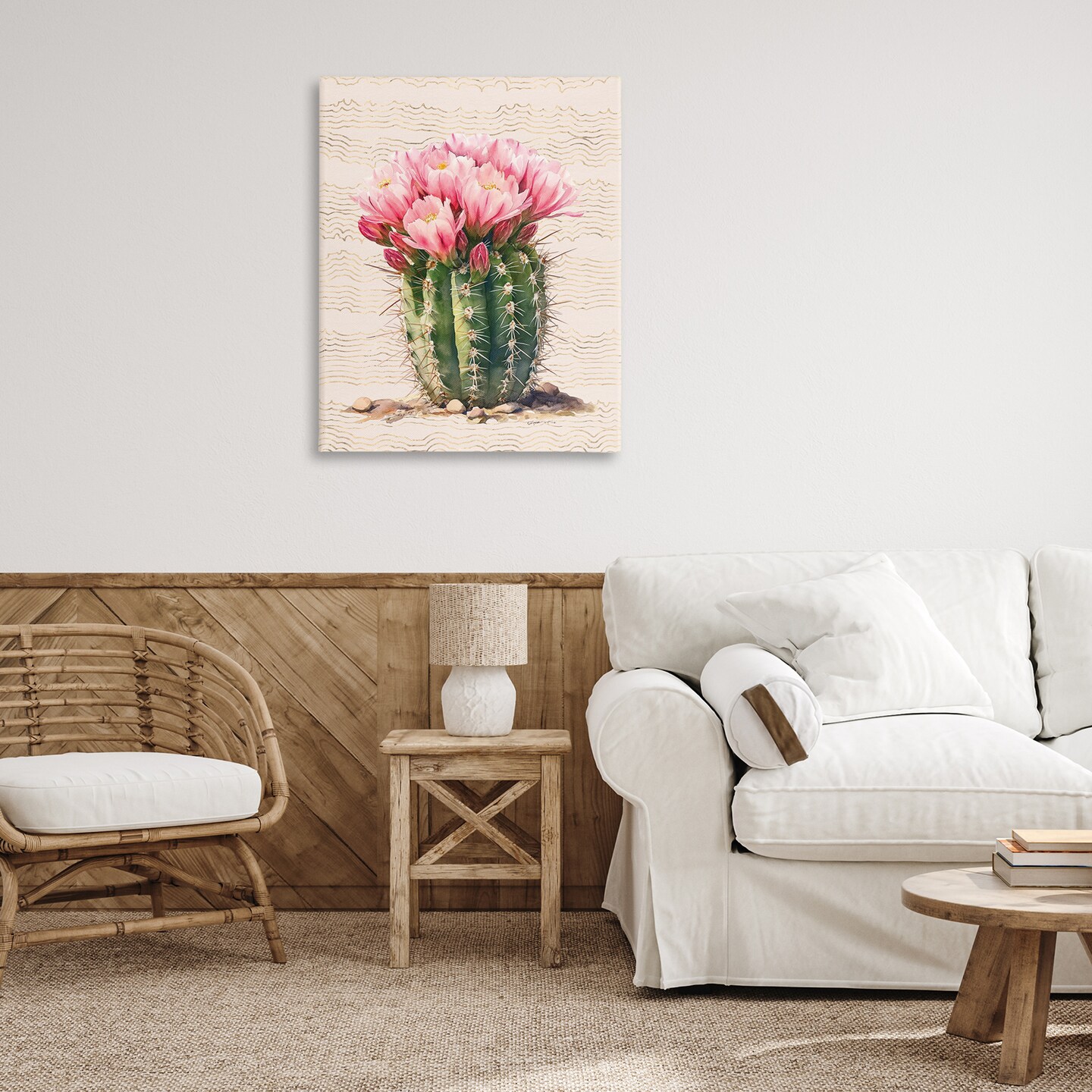 Stupell Industries Blooming Floral Cactus Canvas Wall Art Design by Lettered and Lined