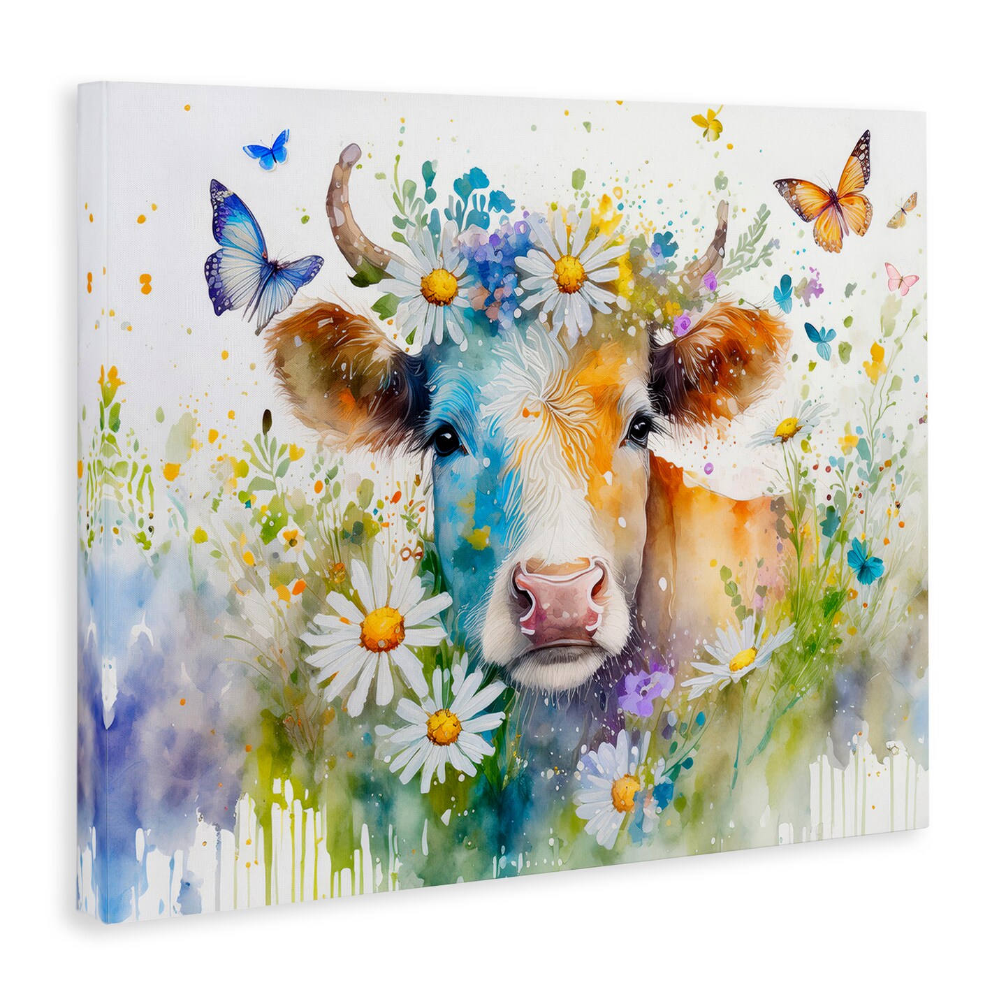 Stupell Industries Modern Cottage Cow Canvas Wall Art Design by Alina Georgescu