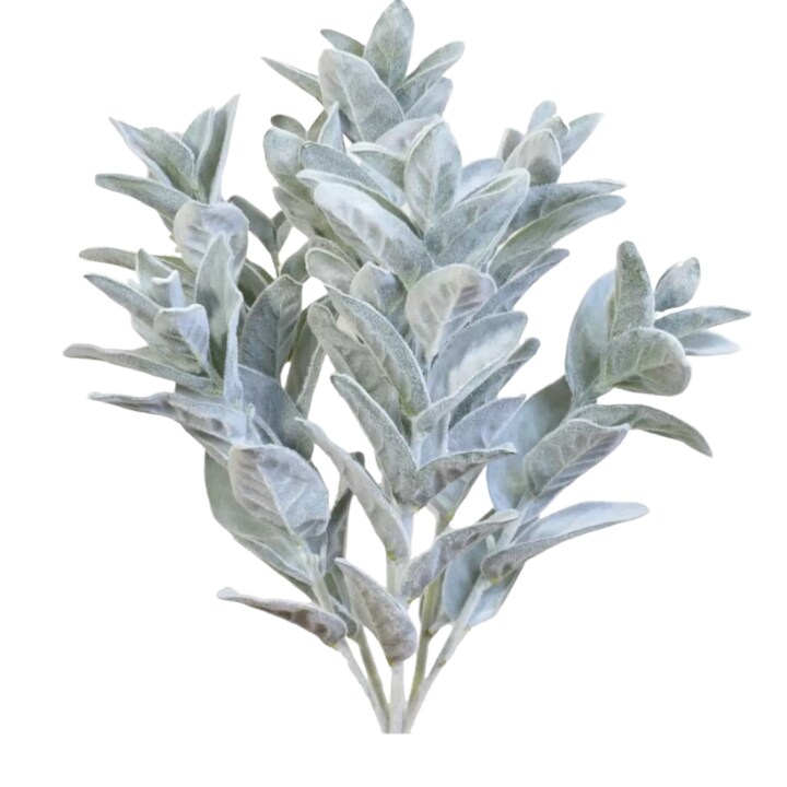 23&#x22; Artificial Lamb&#x27;s Ear Bush &#x2013; Faux Greenery Stems for Wreaths, Centerpieces &#x26; Farmhouse Decor