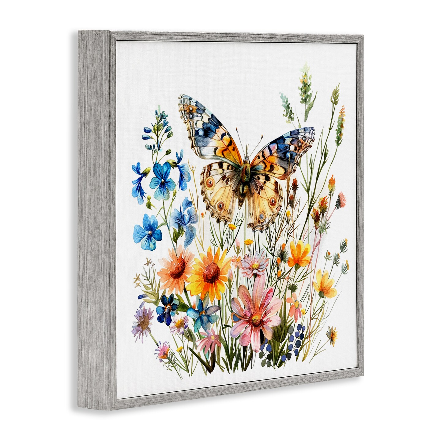 Stupell Industries Spring Butterfly Garden Framed Giclee Wall Art Design by LSR Design Studio