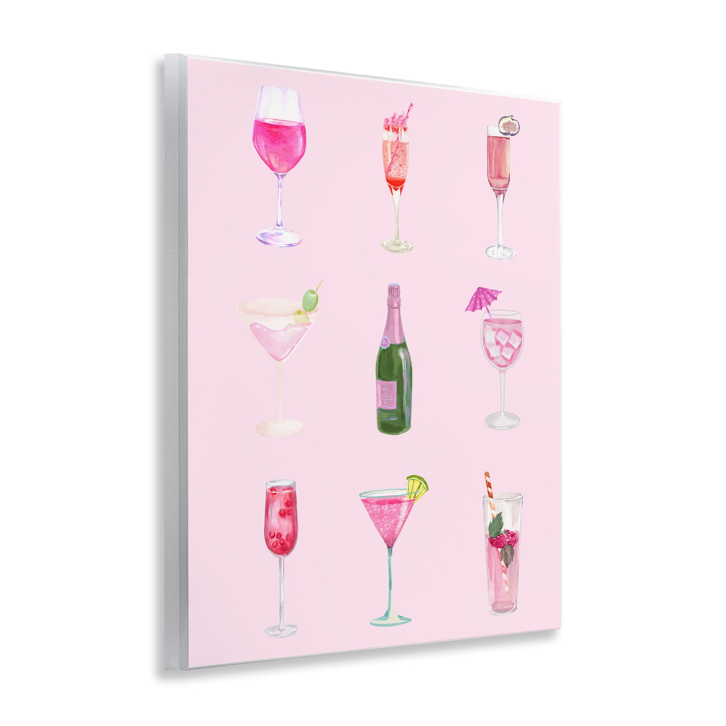 Stupell Industries Various Pink Drinks Wall Plaque Art Design by House of Lulu