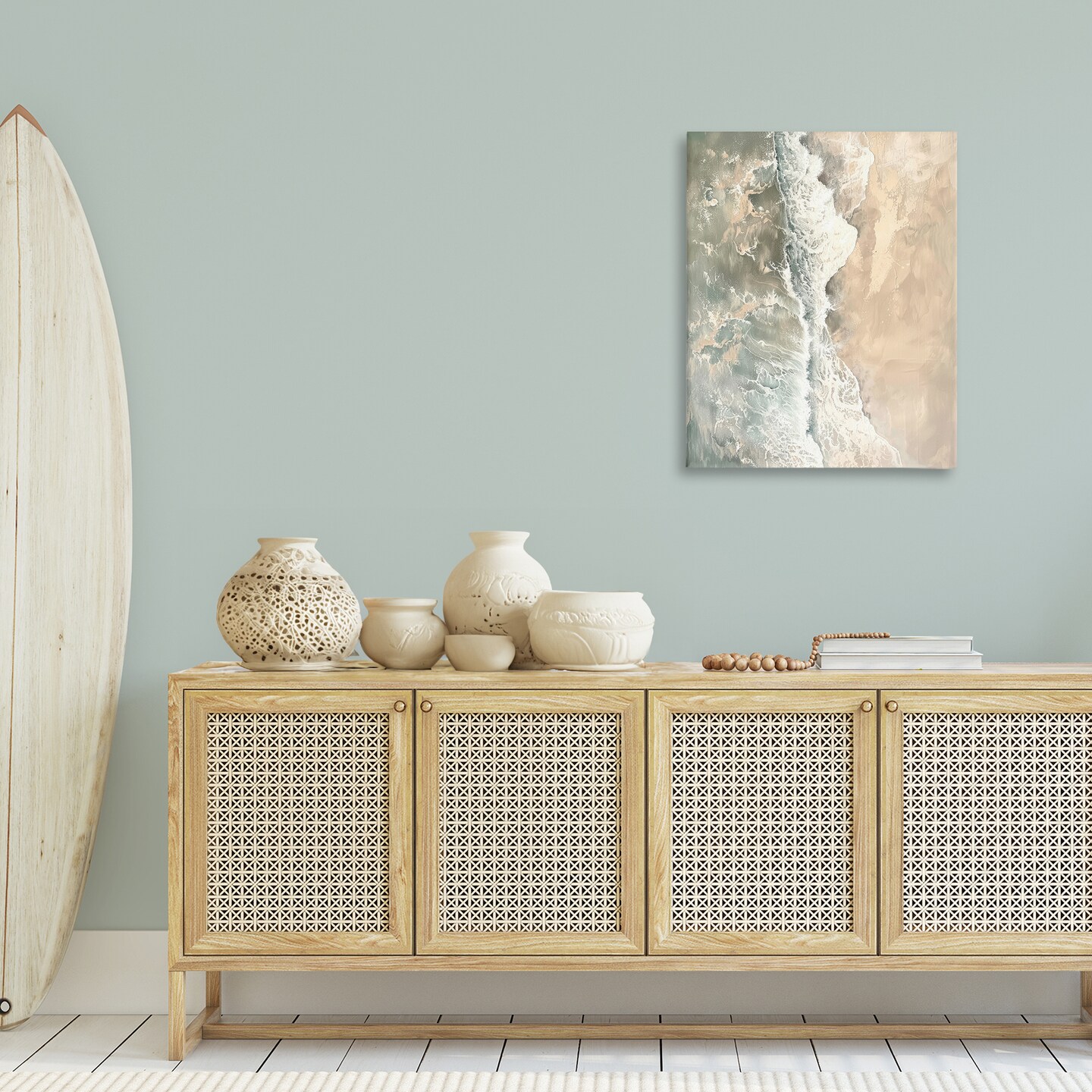 Stupell Industries Vertical Aerial Beach Canvas Wall Art Design by Petal Prints Design