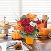 Orange Silk Flowers in Vase Centerpieces