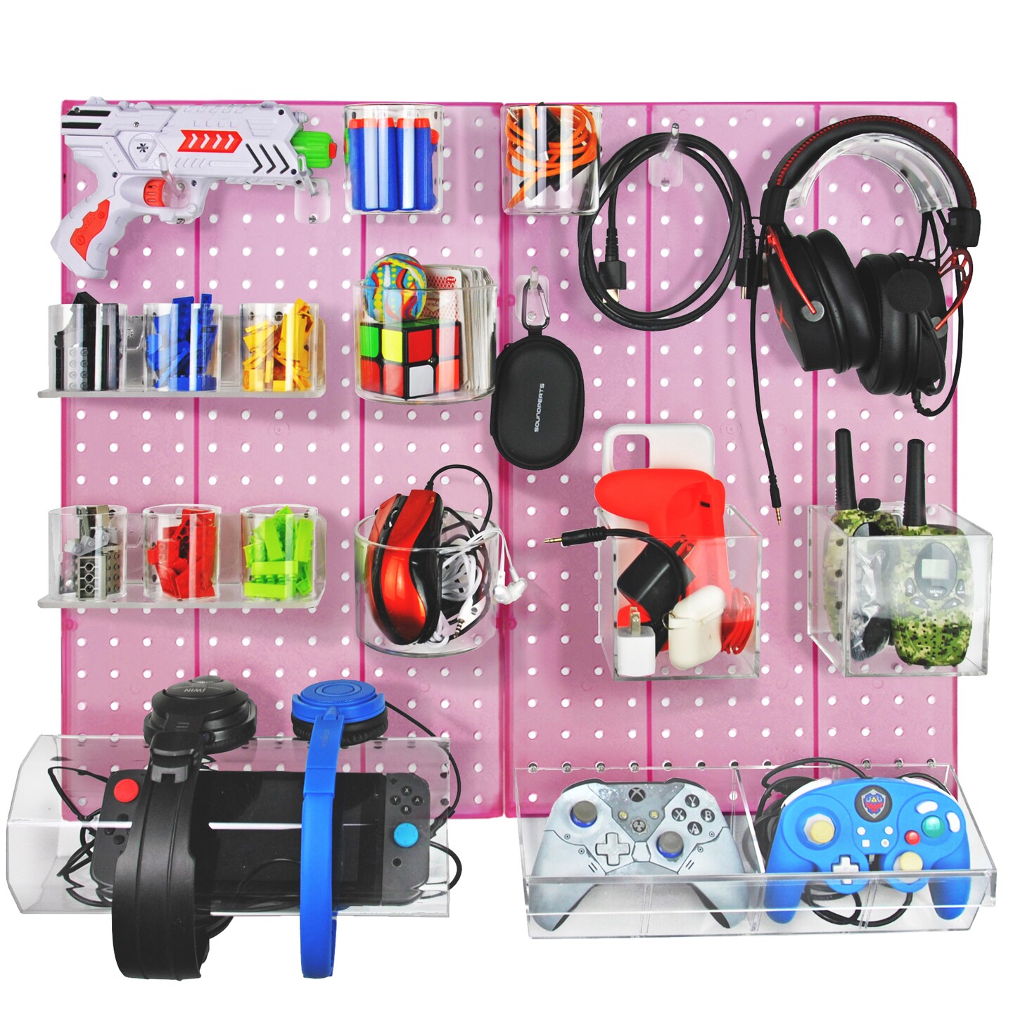 The Ultimate DIY Multi-Purpose 24-Piece Pegboard Wall Organizer Kit with Two Panels and Accessory Assortment