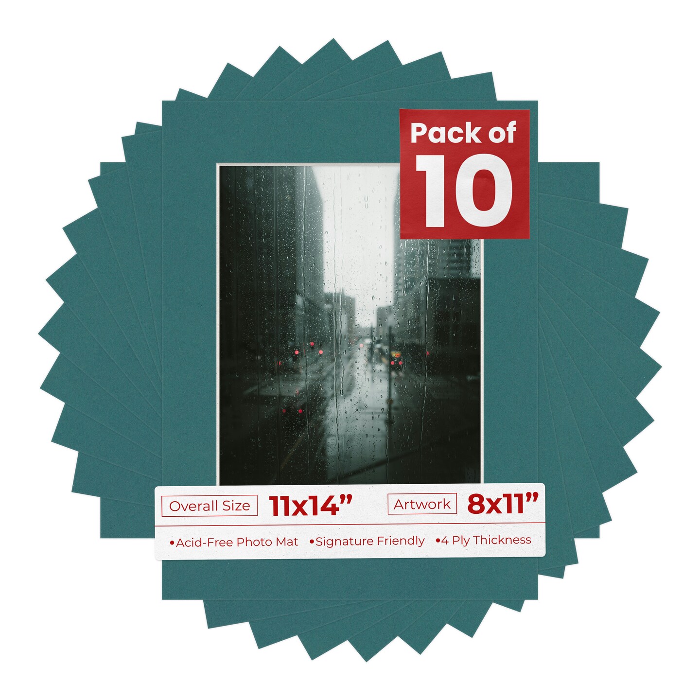 Everglade Green Mat Board for 11x14 Frames - Fits 8x11 Photos