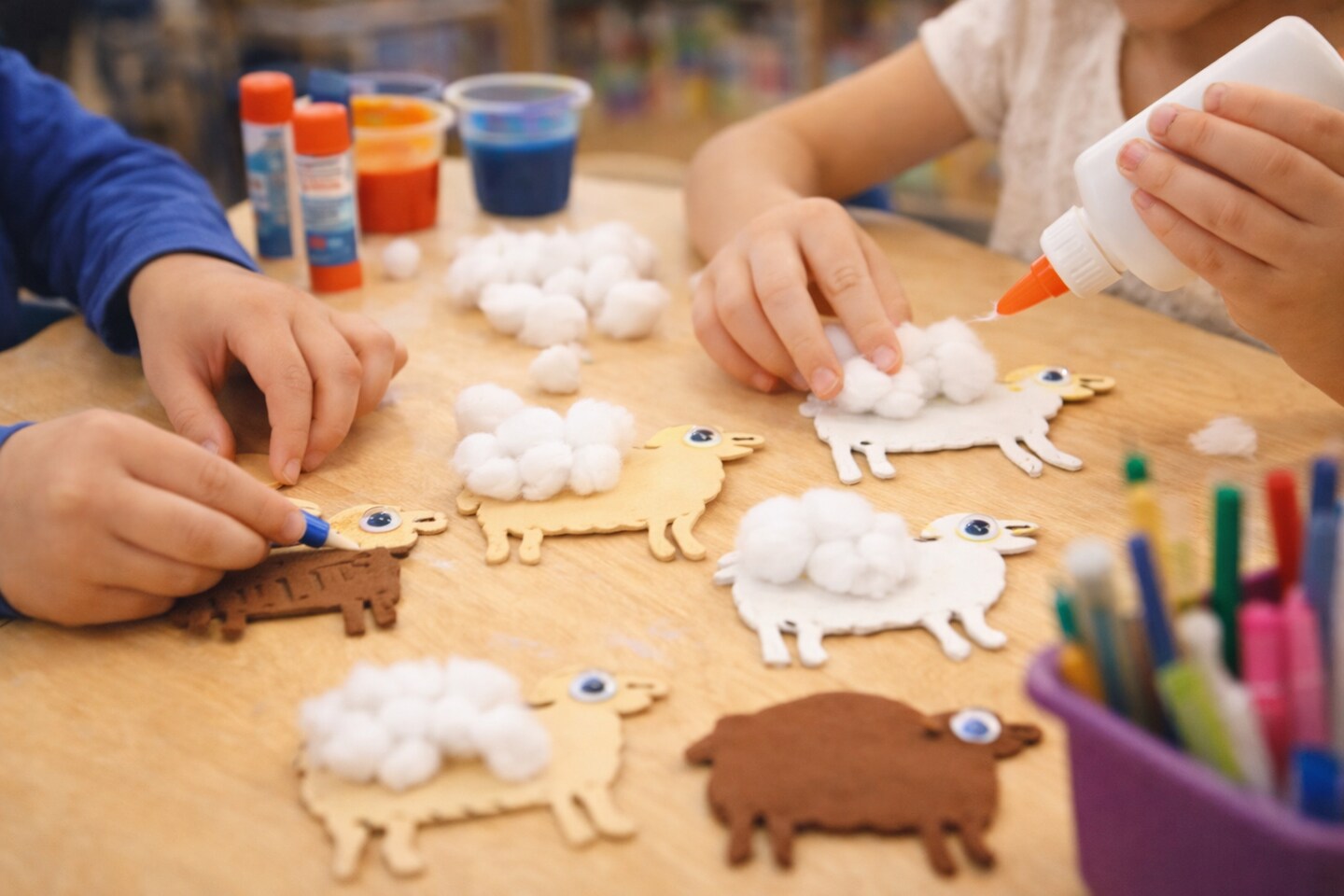 Foam Sheep Shapes 40 Pack – 2" x 2.5" Farm Animal Craft Cutouts for Classroom, Sunday School & DIY Kids Projects