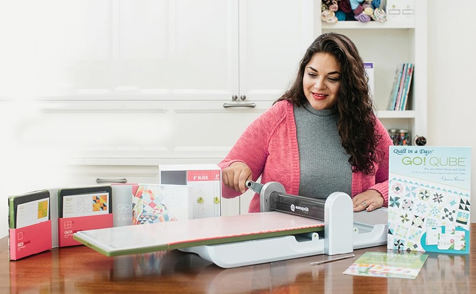 AccuQuilt GO!® Fabric Cutter Starter Set – Fast, Accurate Manual Cutting for Quilting