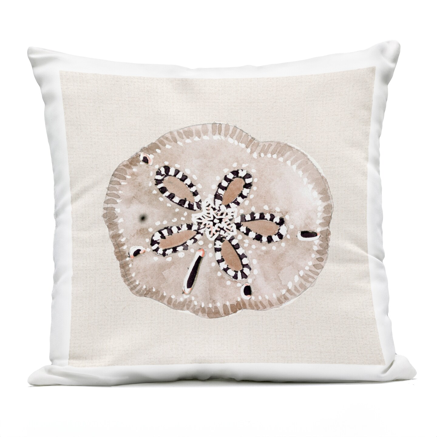 Stupell Industries Beige Sand Dollar Details Outdoor Printed Pillow, design by Lanie Loreth, 18 x 7 x 18